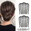 Artefato preguiçoso para coque de cabelo, pente de quatro dentes, pente de cabelo, grampo de cabelo, grampo de cabelo invertido, grampo de cabelo em forma de U, adorno de cabeça feminino