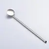 Cuchara de pajita mezcladora de acero inoxidable de doble propósito para bebidas, café helado, arena, especial para barman, salida de fábrica