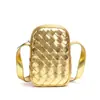 Ventas Directas de Fábrica Otoño e Invierno Bolso Mini Tejido a Mano para Teléfono Móvil Simple Casual Pequeño Cuadrado para Mujer de Hombro Cruzado