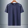 Camiseta de Manga Corta para Hombre Verano Color Sólido Holgada Transpirable Alta Elasticidad Secado Rápido Camiseta Deportiva Casual para Hombre Seda de Hielo Secado Rápido