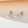 Clavo de oreja simple para mujer con forma de trébol y diamante, ideal para dormir sin apretar los tornillos, accesorios para las orejas.
