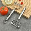 Pelador multiusos de acero inoxidable para cocina, mango de tubo, doble cabeza, melón, rallador, mango de plástico sumergido, pelador de melón y frutas, venta al por mayor de fábrica