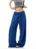 Calça de Moletom Azul Estilo Americano Calça Esportiva para Mulheres Primavera e Outono 2026 Nova Solta Popular Perna Reta Perna Larga Calça Casual