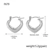 Pendientes Europeos y Americanos de Acero Inoxidable con Forma de Corazón de Alta Gama Transfronterizos Lujo Simple Accesible Modernos Pendientes Retro de Acero de Titanio Dorado de 18K
