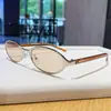 Gafas de sol ovaladas de metal para mujer, montura pequeña, Nuevo estilo ojo de gato de moda europea y americana 2026, Gafas de sol vintage únicas