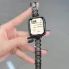 Adecuado para correa de reloj iwatch de metal con diamantes completos, cabeza de calva fina, fragancia pequeña, generación apple watch 7s8 se