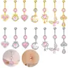 Gabei Moda Europeia e Americana Cruzada Menina Estilo Tendência Coração Lua Piercing Body Jewelry