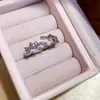 Anillo de Rama de Circonia Morada Chapado en Oro Real de 18 Quilates, Anillo de Hoja de Circonia, Estilo de Nicho de Alta Gama, Anillo para el Dedo Índice, Accesorio de Mano Dulce de Lujo Ligero