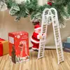Papai Noel Escalador de Contas Musicais Escada de Paraquedas Decoração de Janela de Natal Pingente Presente