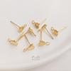 Cor de Ouro 14K Banhado a Cobre Conserva Cor Escovado Pequeno Coração de Pêssego com Argola para Pendurar Brincos em Forma de Coração Acessórios para Brincos DIY Feitos à Mão Materiais