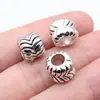 10X10X9Mm 3g Plata Antigua Hecho a Mano DIY Accesorios para Joyería Cuentas Espaciadoras Redondas Talladas Cuentas con Agujero Grande