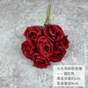 Ramo de flores falsas, flores artificiales, decoración para sala de estar, flores de plástico, flores de seda, decoración, flor, siete cabezas, rosa María