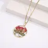 Colgante de Flor Real Hecho a Mano Transfronterizo Europeo y Americano Flor de Diciembre Nomeolvides Margarita Collar de Flores Secas Naturales Joyería para Mujer