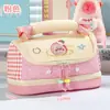 Estuche Dulce de Estrellas Dobles Bordadas a Cuadros, Estilo Suave Japonés, Gran Capacidad, Multicapa, Organizador de Papelería Portátil para Estudiantes