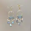 2026 Novos Brincos de Franja de Cristal Estilo Étnico Boêmio Brincos de Tarraxa Personalidade Exagerada Brincos de Luxo para Mulheres