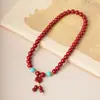 Pulsera Doble Círculo Imitación Cinabrio para Hombres y Mujeres, Colgante de Loto para el Año de Nacimiento, Venta al por Mayor Directa de Fábrica, Dropshipping Disponible