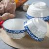 Cuenco de Porcelana Azul y Blanco Vajilla de Restaurante Cuenco Comercial Cuenco Grande Cuenco para Arroz Cuenco para Sopa Cerámica Cuenco Pequeño para Fideos Flor Azul Cuenco para Fideos Fritos