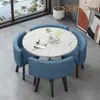 Mesa e Cadeiras Simples Modernas para Negócios e Recepção de Convidados, Mesa Redonda Pequena para Lanchonete de Chá com Leite, Mesa de Jantar