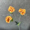 Flor de amapola artificial de EVA de 3 cabezas, estilo pastoral, arreglo floral para mesa de comedor de sala de estar, decoración de boda, arreglo de flores de seda