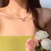 Collar de Lazada de Perla Plateada Estilo Chica Dulce, Cadena para Clavícula de Diseño de Nicho de Lujo Ligero, Joyería Versátil de Cadena para el Cuello para el Viaje Diario