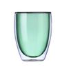 Taza de Café Aislada de Doble Capa con Revestimiento Interior de Colores, Vaso de Agua de Gran Capacidad, Taza para Jugo y Leche de Vidrio de Borosilicato Alto con Forma de Huevo para el Hogar
