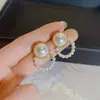 Pendientes de Círculo de Perlas Avanzados Diseño de Nicho Femenino 2022 Nuevos Pendientes de Pin de Plata S925 a la Moda Viento Frío
