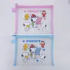 Bolsa de Malla A5 Snoopy con Dibujo Lineal de un Cachorro, Bolsa de Almacenamiento para Papelería y Cosméticos, Bolsa con Cremallera, Bolsa de Regalo de Dibujos Animados de Alto Valor