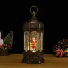 Linterna de Viento Hexagonal Pequeña Retro Navideña Caja de Música de Nieve Adornos Luminosos Navideños Decoraciones para el Hogar Transfronterizo