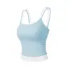 Coletes Esportivos Acolchoados Falsos de Duas Peças em Cores Contrastantes, Suéter de Malha com Alça, Uma Tasse, Lingerie, Roupa de Yoga, Top Respirável para Fitness