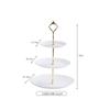 Plato de frutas de 3 niveles estilo europeo soporte para pastel de bodas decoración de mesa de postres para té de la tarde plato de frutas secas de plástico plato para pastel con borde dorado