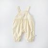Conjunto Macacão Doce Novo Outono 2025 para Bebês e Crianças Pequenas Roupas de Bebê Menina Camisa Básica de Renda Calça Suspensa Conjunto de Duas Peças