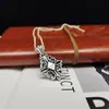 Nuevo Colgante Bala Flor Cruzada s925 Moda Masculina Collar de Plata de Ley Colgante Femenino Versátil Simple de Moda Colgante Hip-hop Masculino