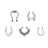 Vendas diretas do fabricante: Conjunto misto de piercing de nariz e clipe de nariz de aço inoxidável transfronteiriço, disponível na Amazon e AliExpress, personalizado e moderno, em estoque