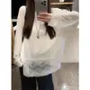 Camiseta de Manga Larga con Puntilla de Ganchillo para Mujer, Camisa Base 2025 Primavera y Otoño, Nueva, Casual, Holgada, Top Interior Perezoso