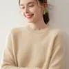Suéter de cachemir para bebé de tres hilos grueso estilo raglán para industria pesada, suéter de punto de cuello redondo suelto para mujer, capa base interior
