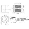 Aço Inoxidável 304 Espessado Rosca Interna Dupla Hexagonal Reta Junta de Topo com Rosca Interna 1/2 Polegada 3/4 Polegada 1 Polegada