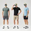 Comercio exterior Europeo y Americano transfronterizo transpirable exterior casual deportes fitness seda de hielo fina secado rápido alta elasticidad manga corta camiseta