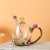 Tazas de Esmalte al por Mayor del Fabricante, Estilo Nuevo para Mujer, Alto Valor Estético, Tazas de Té con Flores para el Hogar, Vasos de Agua Exquisitos para la Oficina, Uso para Maestros