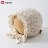 Gorro de Bebé con Adorno de Encaje Gorro de Princesa con Protección para los Oídos para Niñas Recién Nacidas Cómodo Transpirable Gorro de Corte Cubre Cabeza Versátil