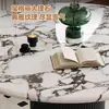 Mesa redonda de comedor, tamaño pequeño para uso doméstico, mesa redonda de comedor de mármol estilo francés, piedra vintage moderna de lujo ligero, diseño simple
