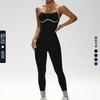Popular Traje de Yoga de Una Pieza de Color Contrastante Xiyin con Hilo Ajustado de Secado Rápido Traje Deportivo de Una Pieza Pantalones de Fitness de Una Pieza Europeo y Americano
