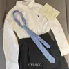 Corbata Rayada Color Café de Alta Inteligencia Estilo Coreano Otoño e Invierno Bufanda Casual Melard Cinturón Versátil Accesorio de Cintura para Mujer