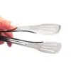 Pinzas para Bistec de Tres Líneas de Acero Inoxidable Pinzas para Barbacoa Pinzas Multifuncionales para Cocina Horneado Alimentos Pan Pinzas para Compartir Comida de Cafetería