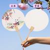 Abanico Redondo Panda de Frutas Estilo Chino con Texto Creativo, Nuevo Abanico Redondo de Papel de Caligrafía y Pintura China para Lugares Escénicos, Fotografía de Viajes y Abanico Tradicional