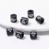 Ébano Imitación Incrustado con Filigrana de Plata Nube Cuentas Redondas Cuentas Barril Cuerda de Collar Exquisita Cuerda de Mano Cuentas Sueltas Fabricante de Cuentas Venta al por Mayor