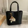 Bolso Cubo para Mujer, Gama Alta, Gran Capacidad, Estilo Coreano, Simple, Bolso de Hombro de Color Sólido, Bolso Cruzado Simple Retro para Mujer