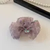 Pinza para el Cabello con Lazo Estampado Degradado de Gasa Nebulosa 7 cm Exquisita Pinza Tiburón para Media Recogida Accesorio para el Cabello de Moda Estilo Coreano Pasador para Mujeres