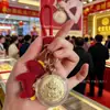 Chaveiro Pingente de Ouro Puro 999 Presente de Aniversário Lembrança para Clientes Pequeno Presente Prático Cultural e Criativo