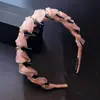 Accesorios para el Cabello Nuevos de Primavera y Verano al por Mayor, Diadema de Malla Tejida a Mano de Cristal de Gama Alta para Mujer, con Dientes, Antideslizante, Diadema para Lavarse la Cara, Fijación del Cabello