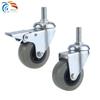Rueda direccional de goma rueda universal rueda industrial ligera PVC doble rodamiento rueda industrial con rueda de freno rueda rueda gris pegamento